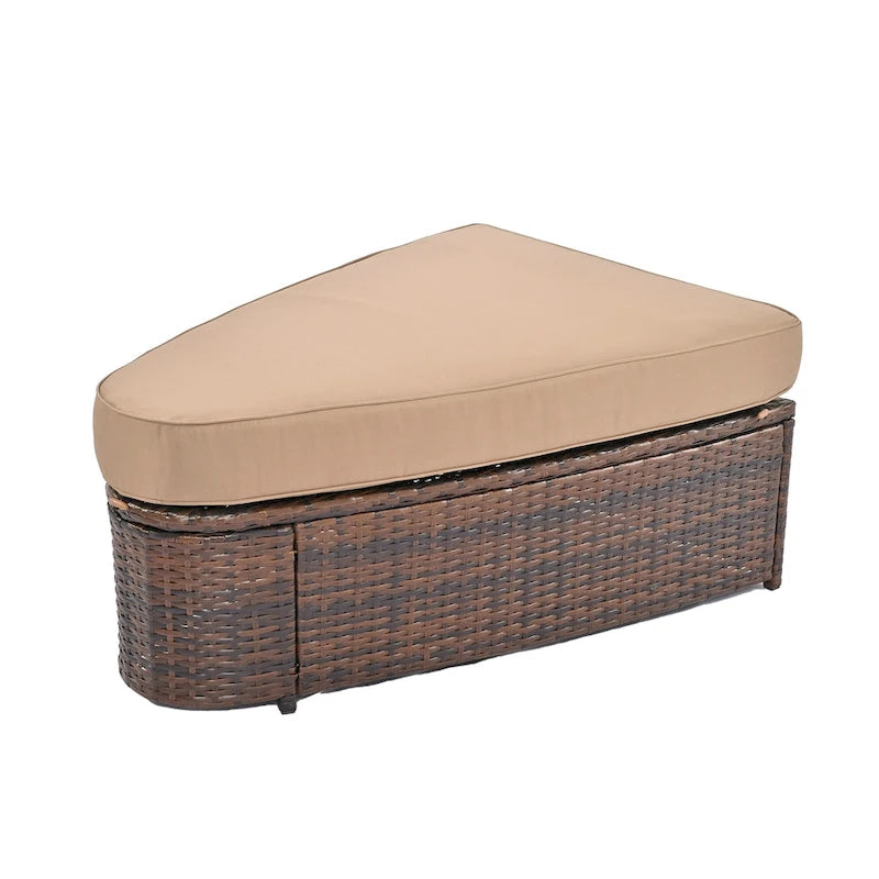 6-Piece Outdoor Rattan Modular Sectional Sofa Set with Coffee Table, Free Combination