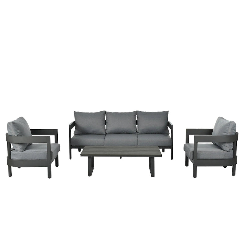 Outdoor Seating Set with Thick Cushions for Ultimate Comfort, Perfect for Lawns, Patios, and Poolside