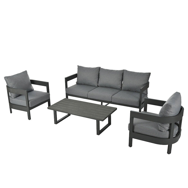 Outdoor Seating Set with Thick Cushions for Ultimate Comfort, Perfect for Lawns, Patios, and Poolside