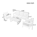 Outdoor Seating Set with Thick Cushions for Ultimate Comfort, Perfect for Lawns, Patios, and Poolside
