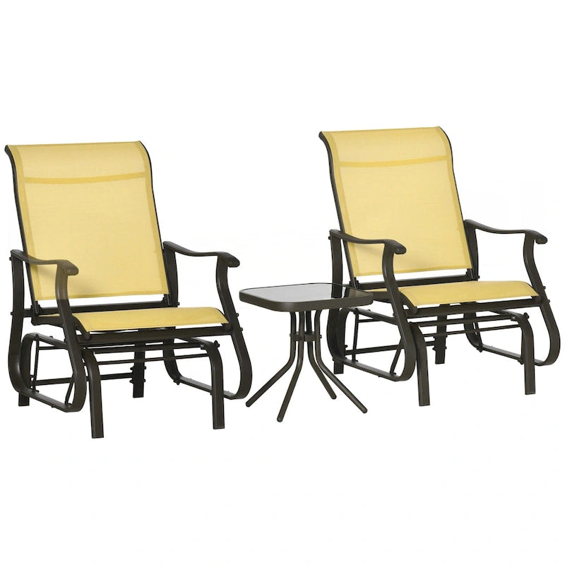 3-Piece Outdoor Gliders Set Bistro Set