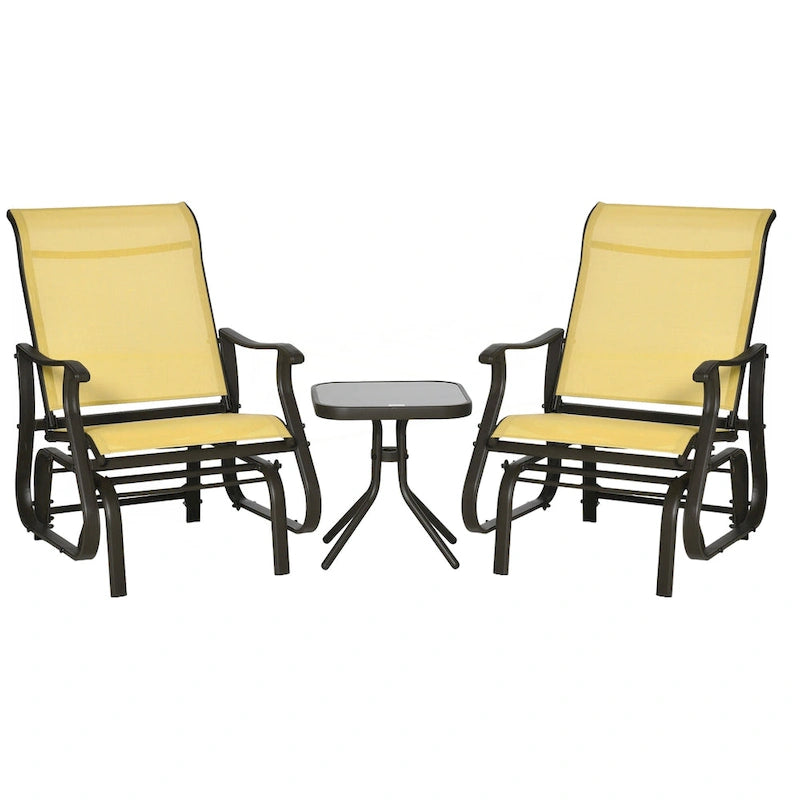 3-Piece Outdoor Gliders Set Bistro Set