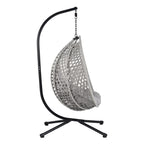 Versatile Egg Chair for Indoor and Outdoor Use, PE Rattan Patio Swing Hanging Chair with Stand and Cushion