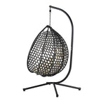 Versatile Egg Chair for Indoor and Outdoor Use, PE Rattan Patio Swing Hanging Chair with Stand and Cushion
