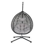 Versatile Egg Chair for Indoor and Outdoor Use, PE Rattan Patio Swing Hanging Chair with Stand and Cushion
