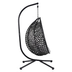 Versatile Egg Chair for Indoor and Outdoor Use, PE Rattan Patio Swing Hanging Chair with Stand and Cushion