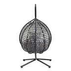 Versatile Egg Chair for Indoor and Outdoor Use, PE Rattan Patio Swing Hanging Chair with Stand and Cushion