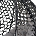Versatile Egg Chair for Indoor and Outdoor Use, PE Rattan Patio Swing Hanging Chair with Stand and Cushion