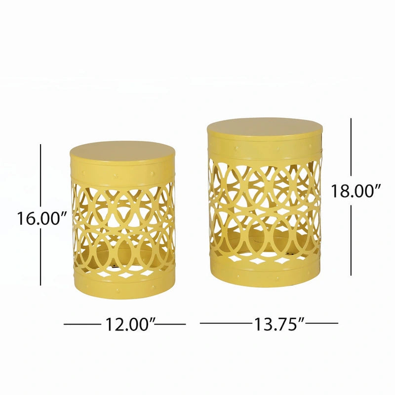 Outdoor Metal S/2 end table