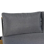 4-Piece Outdoor Patio Iron Sectional Sofa Set with Coffee Table and Side Storage Shelf