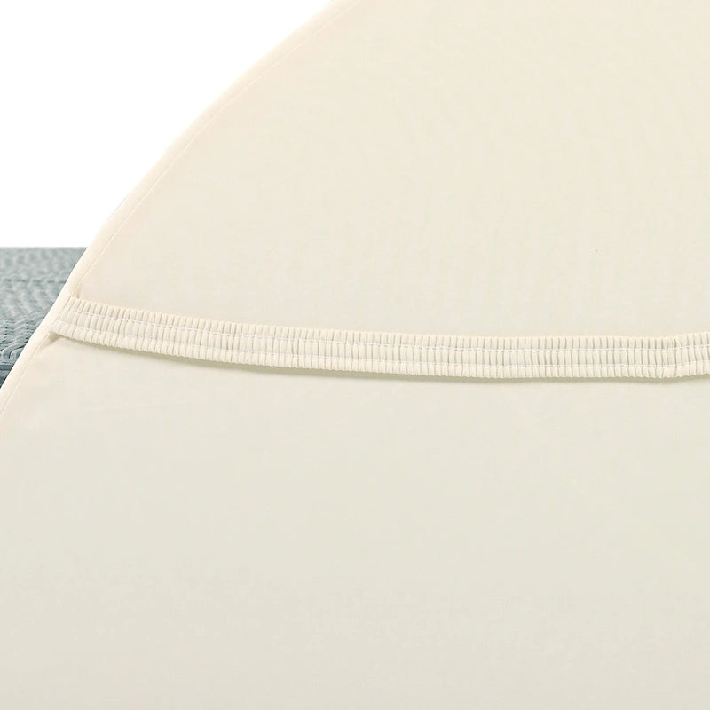 Outdoor Patio Rattan Round Daybed Sunbed with Adjustable Backrests and Foldable Cup Trays
