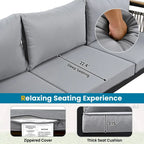 4-Pieces Patio Seating Group with Cushions & 1 Coffee Table
