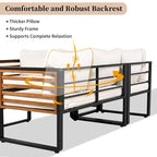 4-Pieces Patio L-shaped Conservation Sofa Set with Coffee Tables