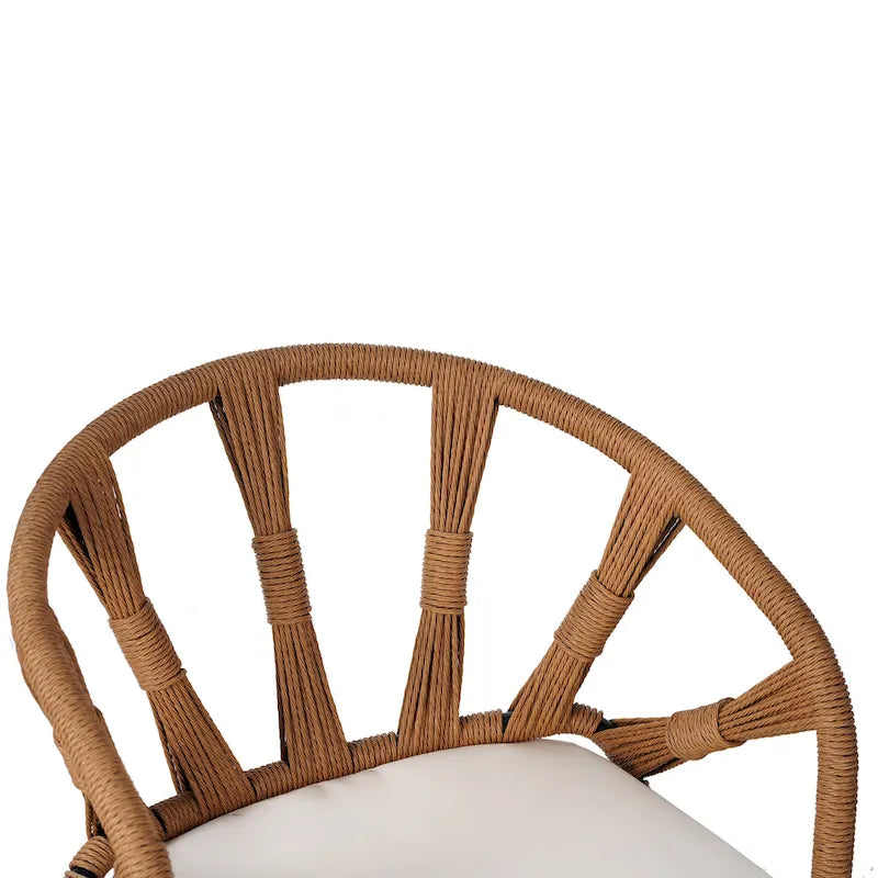 Contemporary Outdoor Set with PE Rattan Chairs and Plastic Wood Table