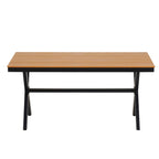 Contemporary Outdoor Set with PE Rattan Chairs and Plastic Wood Table