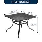 Clihome Outdoor 5 Piece Patio Dining Table Steel Mesh Chair Set, Limited Time Free Patio Umbrella
