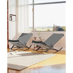 2-Piece Outdoor Rocking Chairs with Thick Cushion and Iron Frame