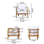 Set of 2, Outdoor Acacia Wood Patio Club Chair, Wood Patio Furniture,Waterproof Thick Cushion Deep Seating