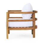 Set of 2, Outdoor Acacia Wood Patio Club Chair, Wood Patio Furniture,Waterproof Thick Cushion Deep Seating