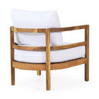 Set of 2, Outdoor Acacia Wood Patio Club Chair, Wood Patio Furniture,Waterproof Thick Cushion Deep Seating
