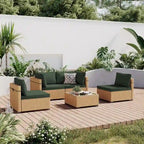 Patio Watcher 5-Pieces Yellow Rattan Conversation Set with Cusions for Outdoors
