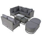 7 Pieces Large Size Outdoor Wicker Sofa Set