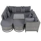 7 Pieces Large Size Outdoor Wicker Sofa Set