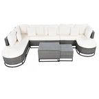 7 Pieces Large Size Outdoor Wicker Sofa Set