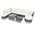 7 Pieces Large Size Outdoor Wicker Sofa Set