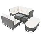 7 Pieces Large Size Outdoor Wicker Sofa Set