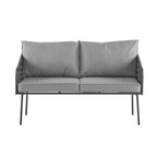 Roomfitters 4-Piece Outdoor Metal Patio Sofa Set with Cushions, Deep Seating Furniture for Garden or Balcony, Grey