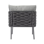 Roomfitters 4-Piece Outdoor Metal Patio Sofa Set with Cushions, Deep Seating Furniture for Garden or Balcony, Grey