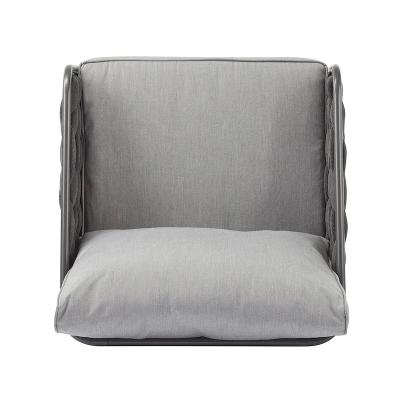Roomfitters 4-Piece Outdoor Metal Patio Sofa Set with Cushions, Deep Seating Furniture for Garden or Balcony, Grey