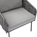 Roomfitters 4-Piece Outdoor Metal Patio Sofa Set with Cushions, Deep Seating Furniture for Garden or Balcony, Grey