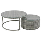 9-Piece Half-Moon Sectional Set with Nesting Table & Armchairs