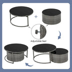9-Piece Half-Moon Sectional Set with Nesting Table & Armchairs