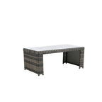 6-Piece Rattan Sectional Sofa Set with Glass Table