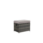 6-Piece Rattan Sectional Sofa Set with Glass Table