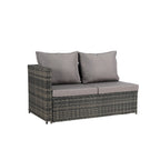 6-Piece Rattan Sectional Sofa Set with Glass Table