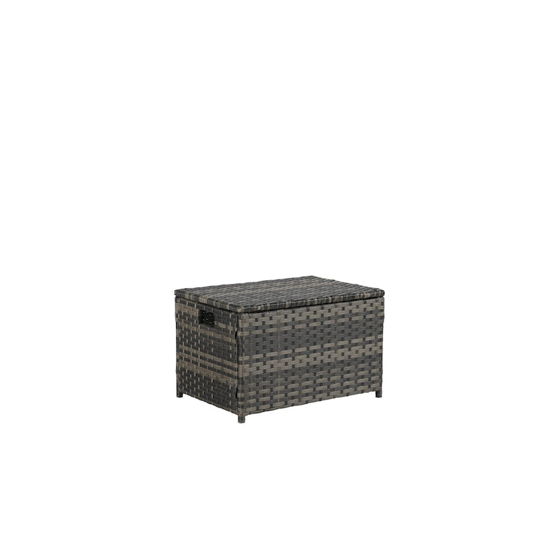 6-Piece Rattan Sectional Sofa Set with Glass Table