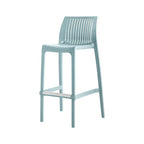 HomeRoots Set of Four 30 Baby Blue Heavy Duty Plastic Low Back Outdoor Bar Height Chairs