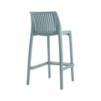HomeRoots Set of Four 30 Baby Blue Heavy Duty Plastic Low Back Outdoor Bar Height Chairs