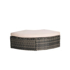5-Piece Round Daybed Sunbed with Canopy & Removable Cushions