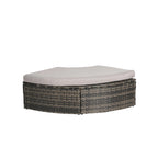 5-Piece Round Daybed Sunbed with Canopy & Removable Cushions
