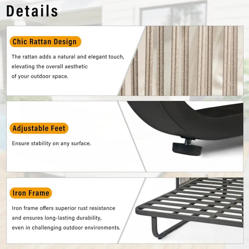 57 Outdoor Patio Daybed Rattan Daybed