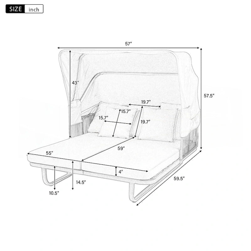 57 Outdoor Patio Daybed Rattan Daybed