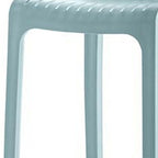 HomeRoots Set of Four 26 Baby Blue Heavy Duty Plastic Low Back Outdoor Counter Height Bar Chairs