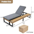 Outdoor Chaise Lounge Chair with 5-position Adjustable Backrest and Cushion