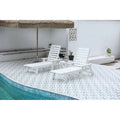 3-Piece Oversized Chaise Lounge Chair Set with Wood Texture