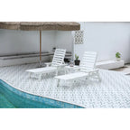 3-Piece Oversized Chaise Lounge Chair Set with Wood Texture
